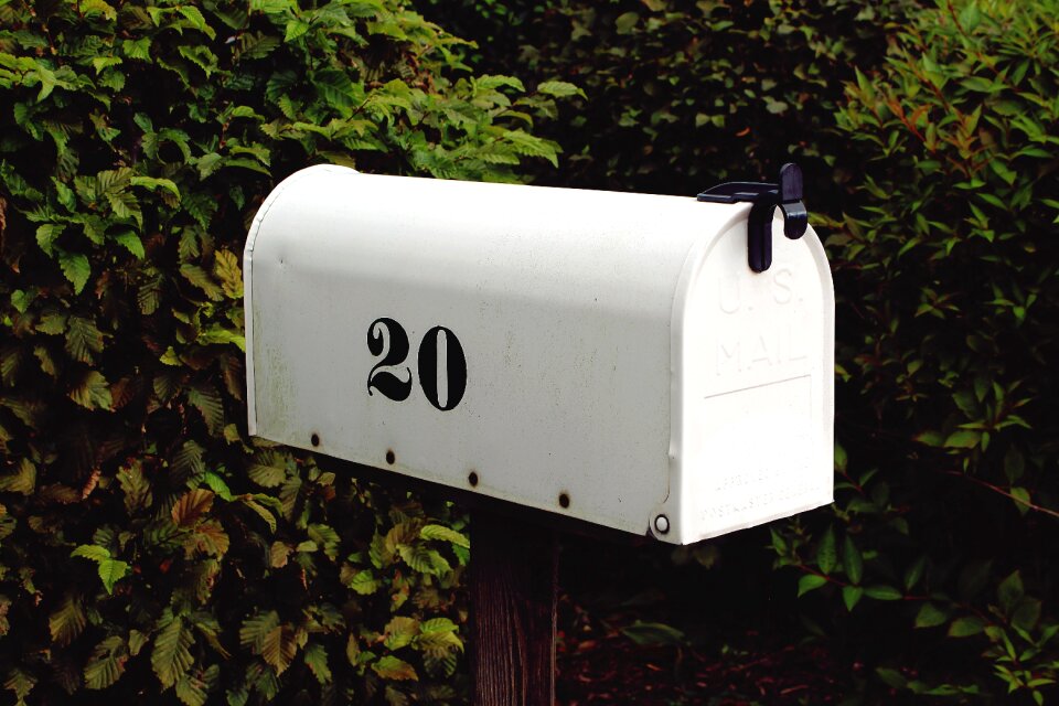 White letter boxes post mail box