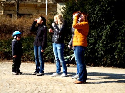 People Observing Partial Solar Eclipse 3
