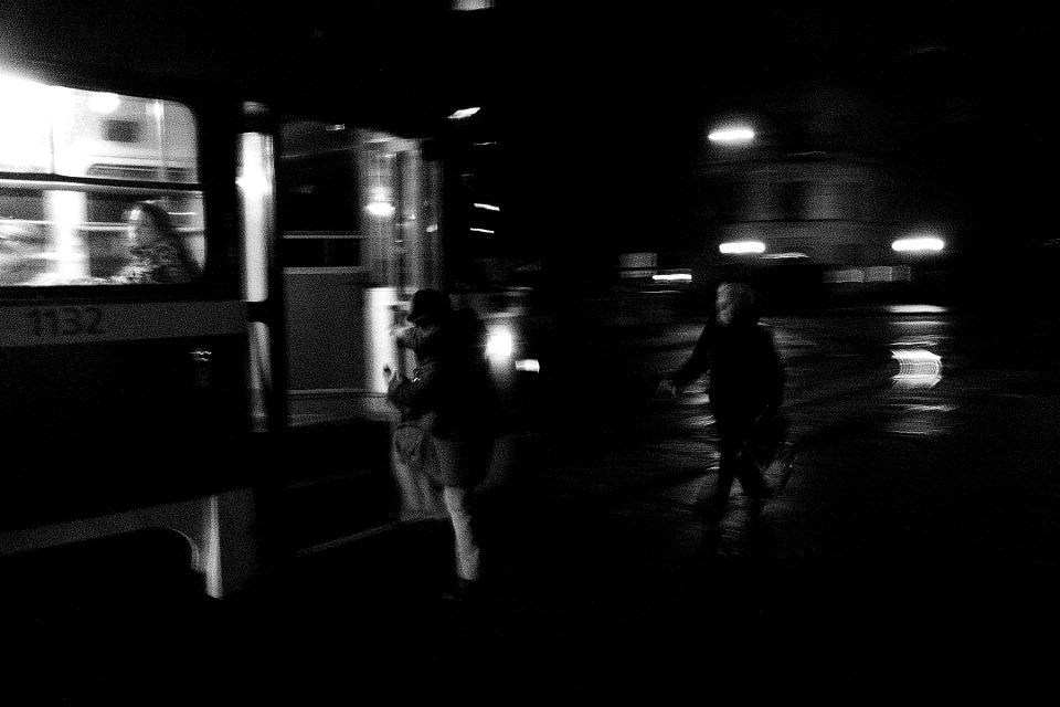 Women Running to the Tram
