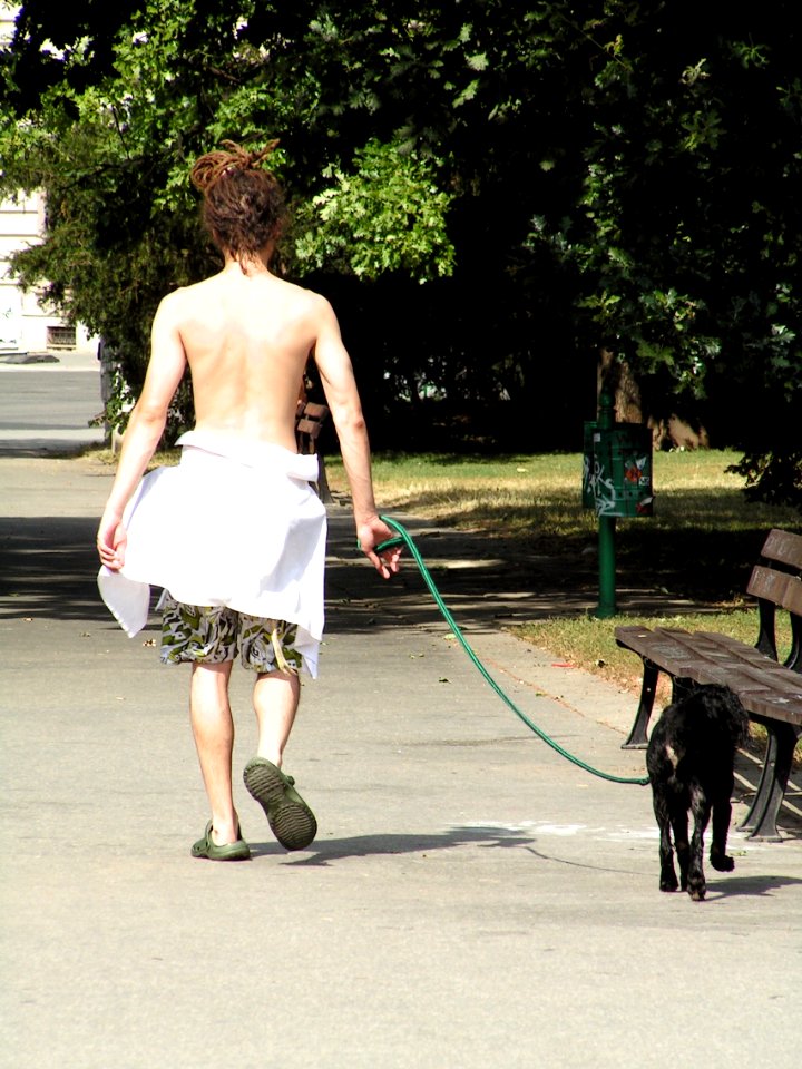 Young Man with Dog