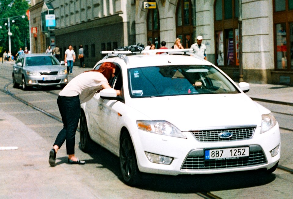 Praktica MTL 5 +  Helios 44-2 2/58 - Woman and Car in White