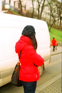 Praktica Super TL +  Helios 44-2 2/58 - Young Woman in Red
