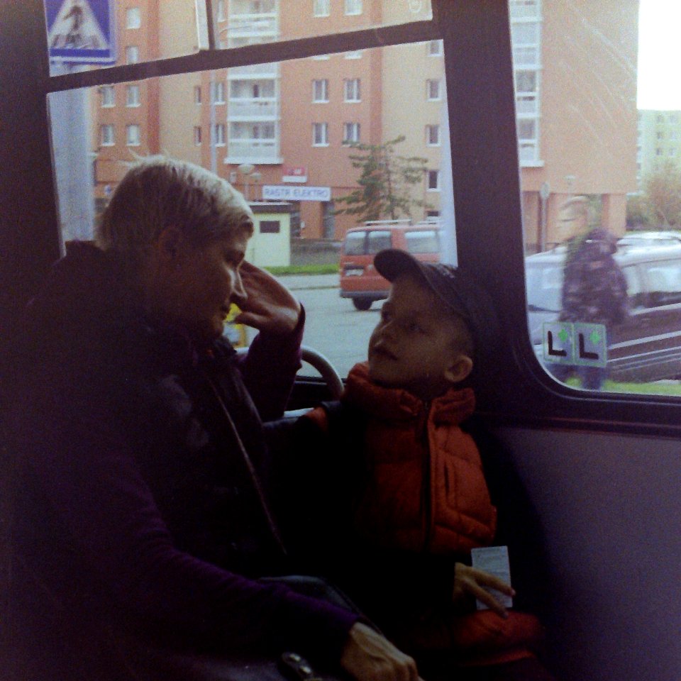 Kiev 4 - Mother and Son in Trolley Bus