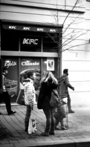 Kiev 4 + Jupiter-11 - At a Tram Stop