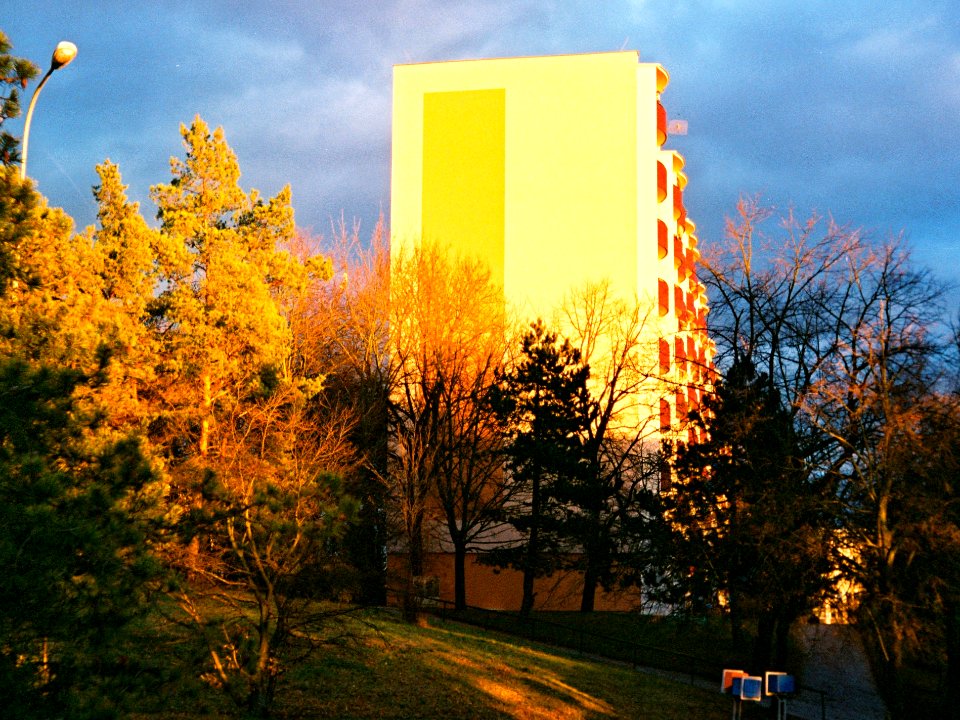 Praktica FX 3 + Edixa-Iscotar - Housing Estate Lesná at Sunset 2