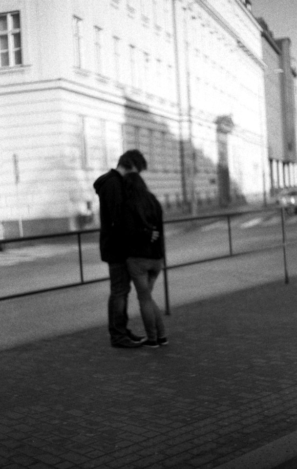 Praktica BC1 - Couple at Tram Stop