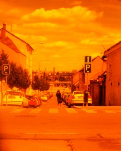 Vilia + Redscale - Woman, Street and Skies