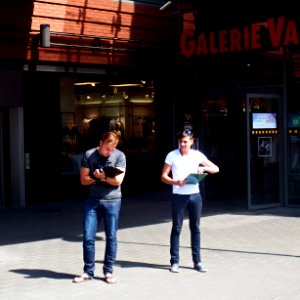 Young Men with Papers