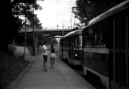 Smena 8M - Couple at Tram Stop