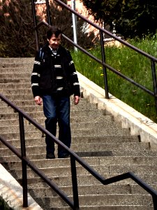 Man Going Downstairs