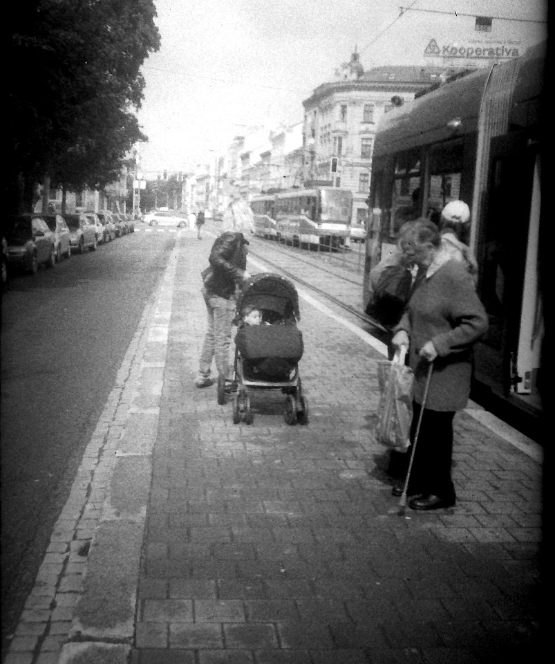 Chaika - Mother with Carriage at Tram Stop 2
