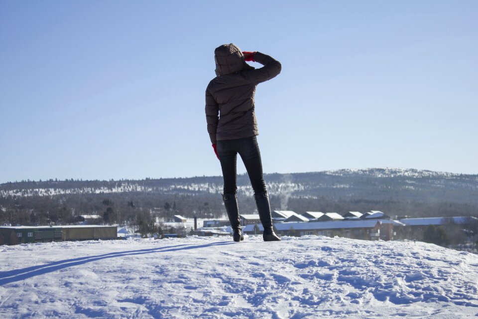 Human looking winter