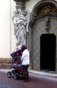 Zenit 12SD + Industar-50-2 - Mother in front of a Church photo