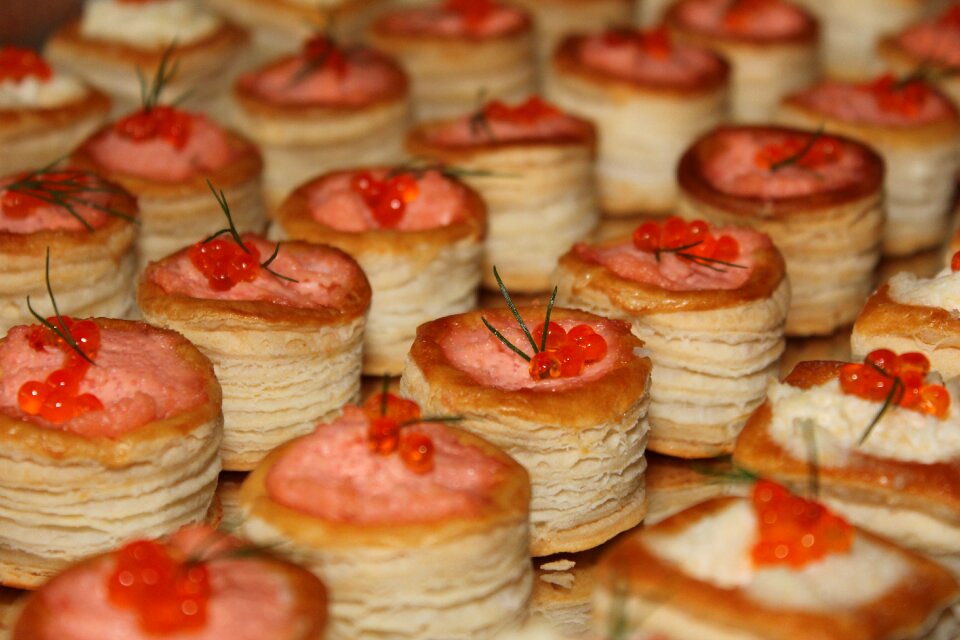 Stuffed puff pastry buffet cold buffet