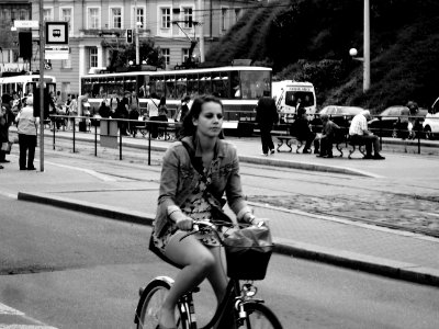 Girl on Bicycle photo