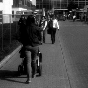 FED 3 + INDUSTAR-50 3,5/50 - People Leaving and Entering Bohunice Hospital
