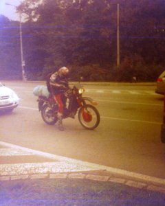 Chaika 3 (on redscale film) - Biker 1