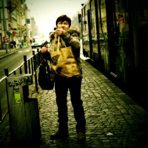Small Woman with Bag
