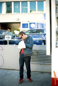 Canon EOS30 - New Scan - Man Lighting a Cigarette