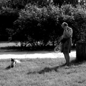 Canon EOS 30 with Canon EF 50mm f/1,8 II - Man with a Racket and his Dog
