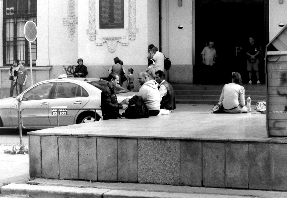 In front of the Main Railway Station in Brno