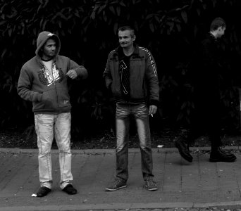 Men at Crosswalk