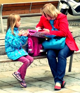 Colorful Mother and Daughter