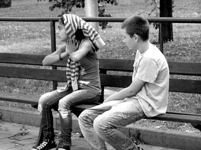 Girl and Boy on the Bench