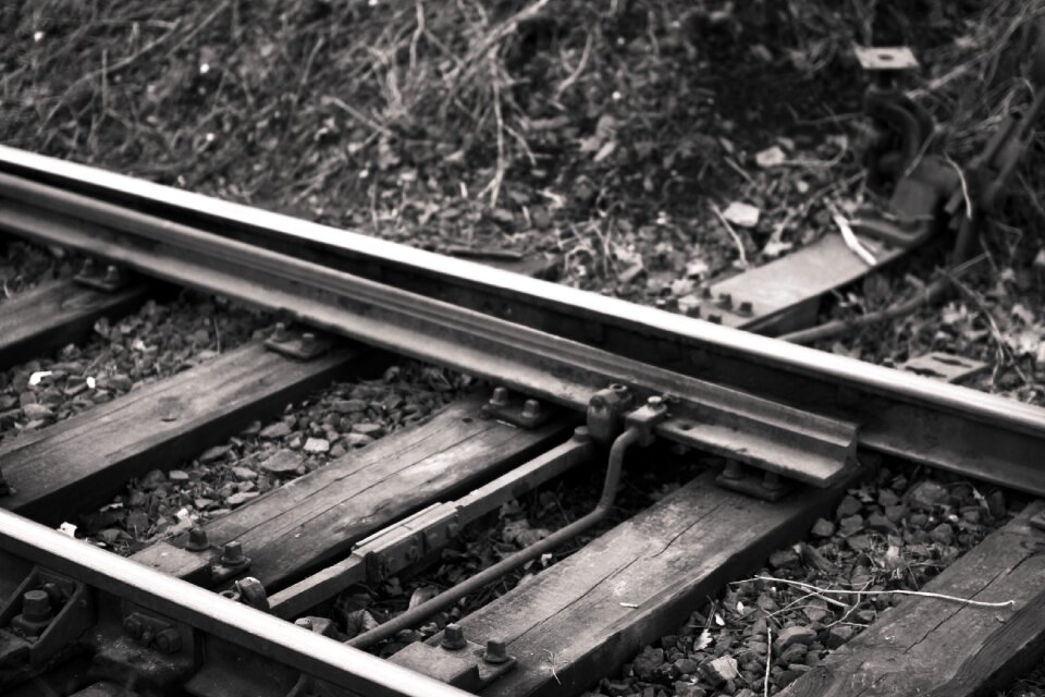 Transportation black and white gray train