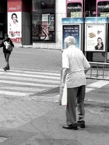 Old Man Who Just Left the Tram photo