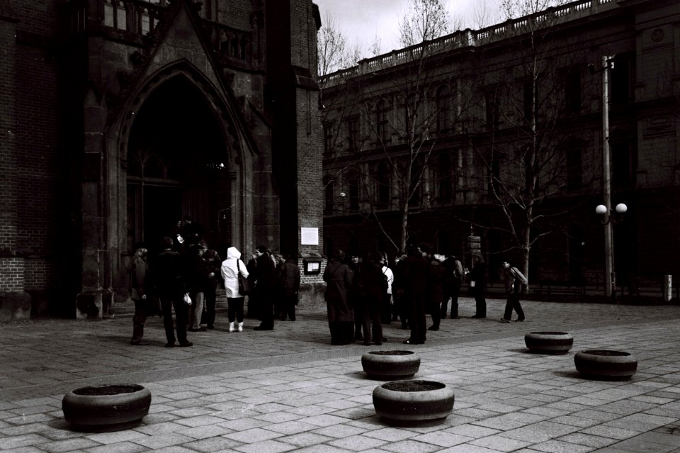 Kiev 4 + Jupiter-12 - In front of Red Church photo