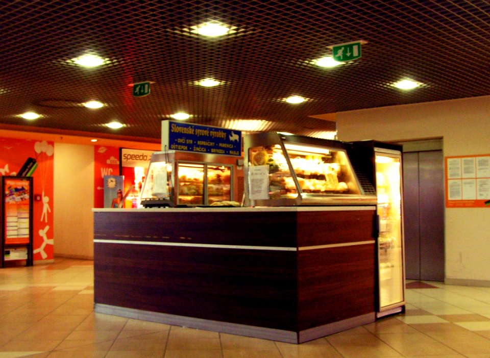 Kiosk with Cheese Product from Slovakia in Shopping Centre Královo Pole