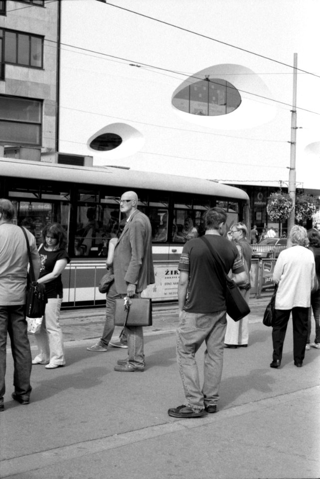 Canon EOS30 - New Scan - Tall Bald at Tram Stop