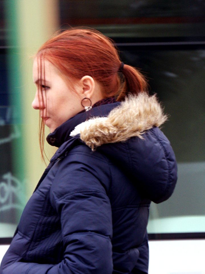 Girl at Tram Stop 3