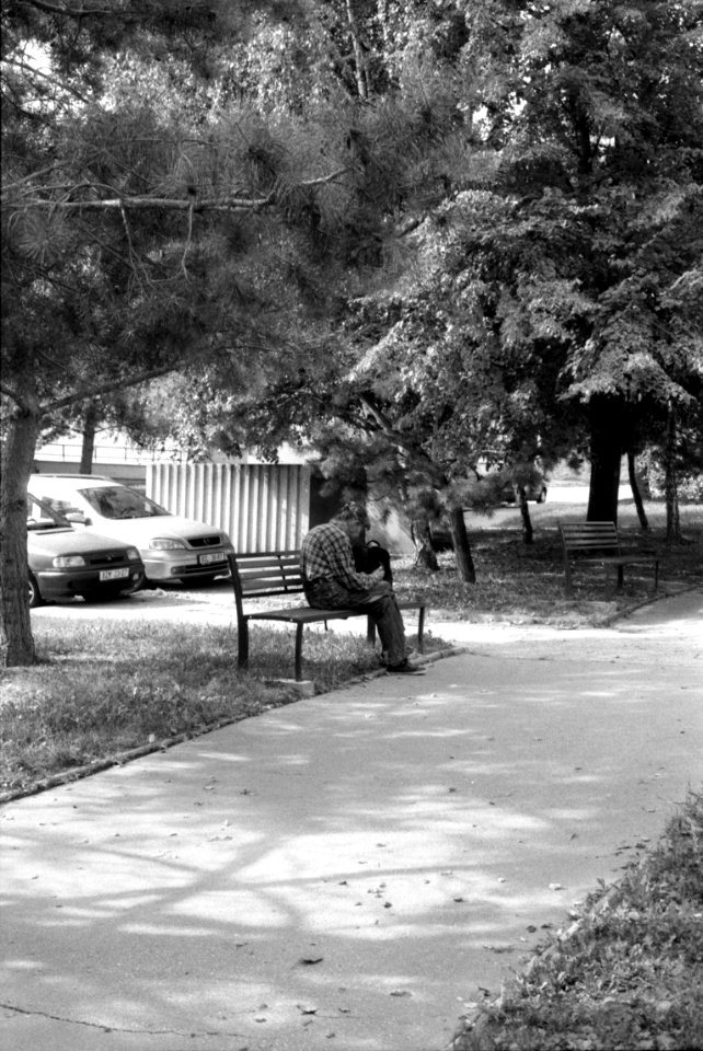 Canon EOS30 - New Scan - Lone man on the Bench