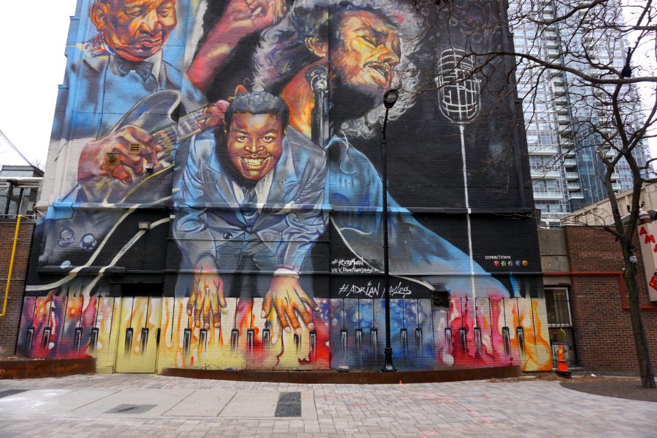 Massey Hall-themed mural near Yonge and College, Toronto