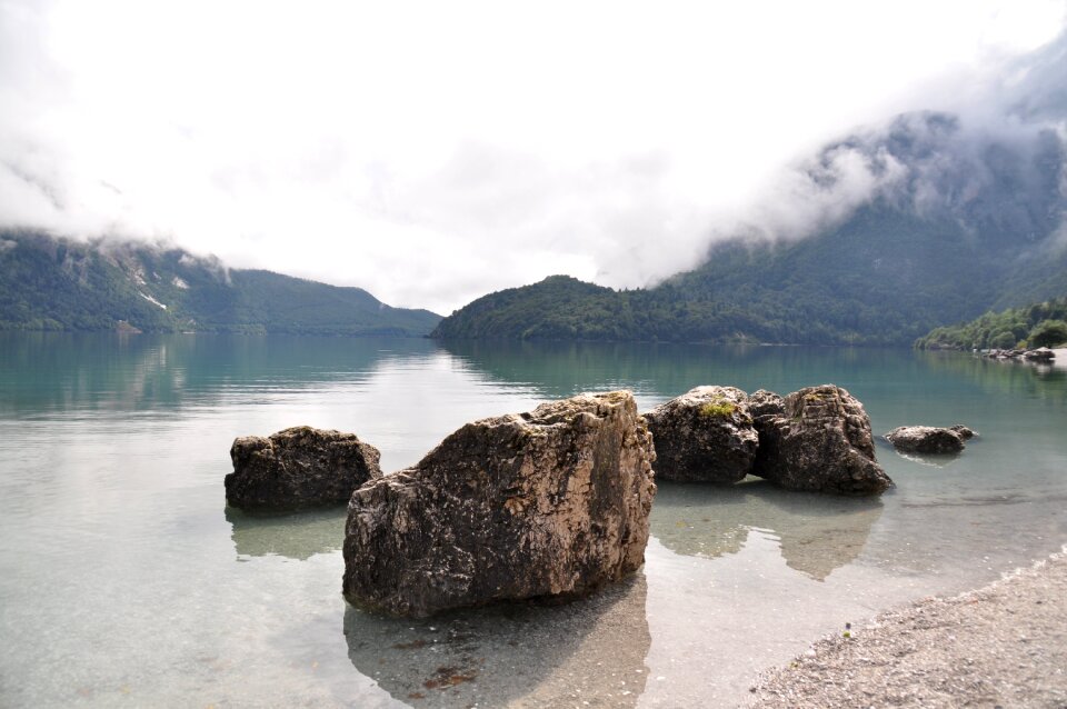 Mountains landscape fog photo