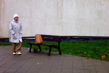 Woman Waiting for a Bus photo