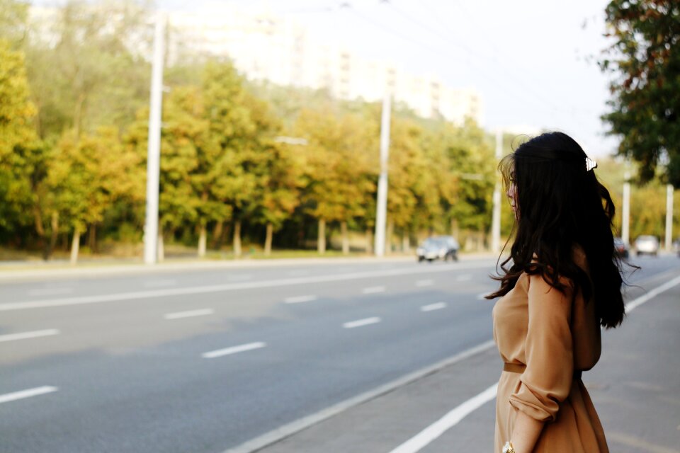 Waiting female person