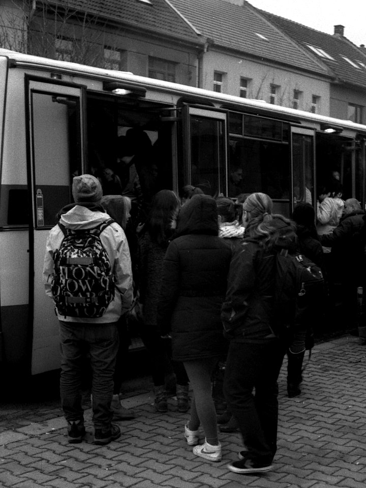 Lomo 135 VS - High School Sudents Entering the Bus