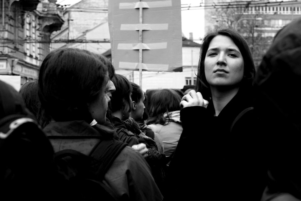 Sony Alpha A230 with Helios-44-2 - Highlights of Antifascist Demonstration in B&W - Portraits 05