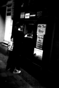 Holga 120FN - Girl at Cashpoint