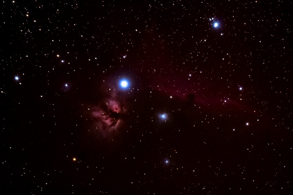 Flame Nebula and Horse Head Nebula