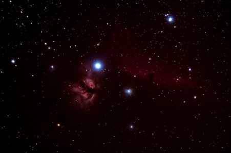 Flame Nebula and Horse Head Nebula