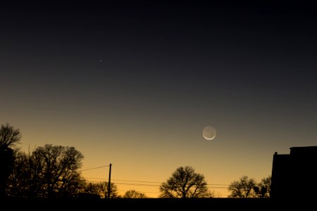 Mercury and the 2% Full Waxing Crescent Moon