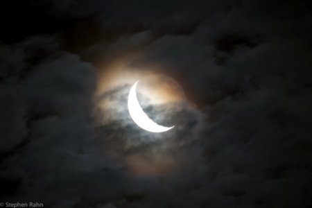 Cloudy Waning Crescent with Earthshine