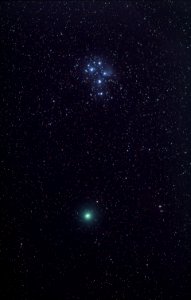 Comet 46/P Wirtanen and the Pleiades on 12-16-18