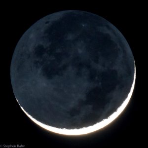 4% Illuminated Waxing Crescent Moon with Earthshine