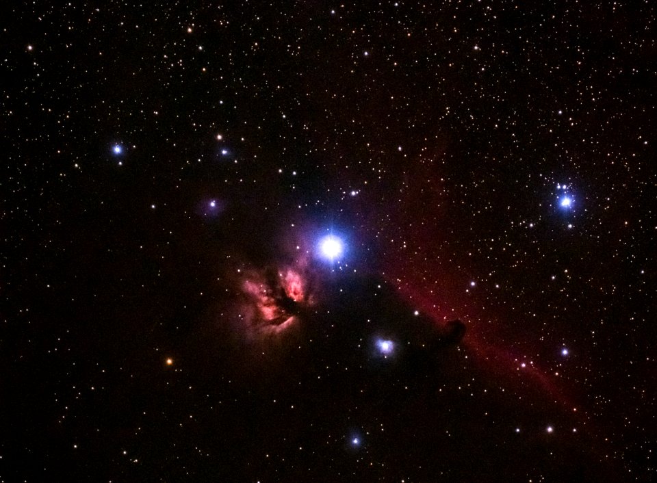 Flame and Horse Head Nebulae in Orion
