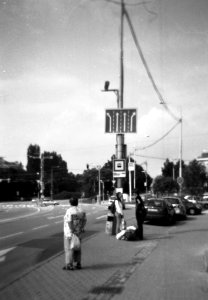 Holga 120FN - Vertical Bus Stop Scene